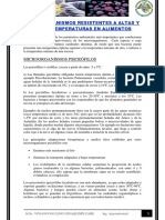 Temperatura de Microorganismos en Alimentos