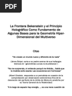 La Frontera Bekenstein y El Principio Holográfico Como Fundamento de Algunas Bases para La Geometría Hiper-Dimensional Del Multiverso