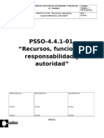 PSSO-4.4.1-01 Recursos, Funciones, Responsabilidad y Autoridad