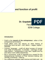 Nature and Function of Profit: Dr. Gopalakrishna B.V