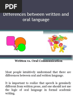 Differences Between Written and Oral Language