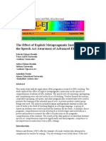 The Effect of Explicit Metapragmatic Instruction On The Speech Act Awareness of Advanced EFL Students