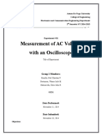 Experiment #01 (Measurement of AC Voltage With An Oscilloscope)