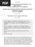 Brotherhood of Railroad Trainment, G. W. Black and R. E. Gardner, and Cross-Appellees v. The Denver and Rio Grande Western Railroad Company, and Cross-Appellant, 338 F.2d 407, 10th Cir. (1964)