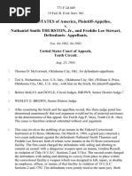 United States v. Nathaniel Smith Thurston, JR., and Freddie Lee Stewart, Defendants, 771 F.2d 449, 10th Cir. (1985)