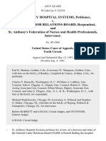 St. Anthony Hospital Systems v. National Labor Relations Board, and St. Anthony's Federation of Nurses and Health Professionals, Intervenor, 655 F.2d 1028, 10th Cir. (1981)