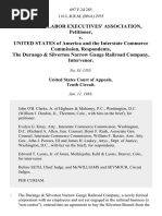 Railway Labor Executives' Association v. United States of America and the Interstate Commerce Commission, the Durango & Silverton Narrow Gauge Railroad Company, Intervenor, 697 F.2d 285, 10th Cir. (1983)