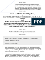 Curtis Sampson v. Oklahoma City Public Schools Board, and Arthur Steller, Superintendent of Oklahoma City Public Schools Oklahoma City Police Department Robert Wilder, Chief of Police Dave McBride Deputy Chief and Oklahoma Education Association Union, 972 F.2d 357, 10th Cir. (1992)