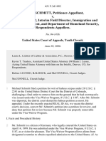 Michael Schmitt v. Douglas Maurer, Interim Field Director, Immigration and Customs Enforcement, and Department of Homeland Security, 451 F.3d 1092, 10th Cir. (2006)