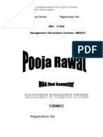 Mba - Ii Sem Management Information Systems-MB0031: Name: Pooja Rawat Registration No