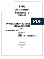 SMU A S: Production & Operation Management