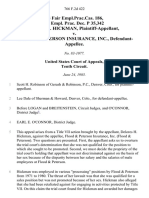 38 Fair Empl - Prac.cas. 186, 37 Empl. Prac. Dec. P 35,342 Delores H. Hickman v. Flood & Peterson Insurance, Inc., 766 F.2d 422, 10th Cir. (1985)