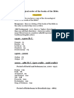 Chronological Order of The Books of The Bible