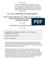 Gary Taylor Kruitbosch v. Fred Van de Veire Gary W. Deland Van O. Austin, Dr. Bob Steele Mike Jenson Gary Fulkerson, 978 F.2d 1267, 10th Cir. (1992)