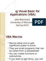 Using Visual Basic For Applications (VBA)