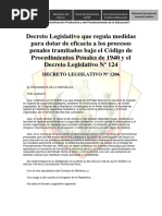 Decreto Legislativo #1206 Modif Cprocp y DL 124