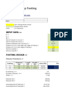 Strap Footing Design Spreadsheet