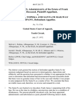 Katherine James, Administratrix of The Estate of Frank James, Deceased v. The Atchison, Topeka and Santa Fe Railway Company, 464 F.2d 173, 10th Cir. (1972)