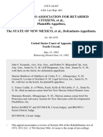 New Mexico Association For Retarded Citizens v. The State of New Mexico, 678 F.2d 847, 10th Cir. (1982)