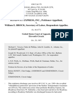 Roadway Express, Inc. v. William E. Brock, Secretary of Labor, 830 F.2d 179, 11th Cir. (1987)