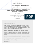 United States v. Jose Luis Caraza, Orlando Zamora, Jose Yero, A/K/A Coca Cola, Humberto Antonio Becerra, Humberto Forte, Emilio Martinez, Mario Dejesus Martinez, 843 F.2d 432, 11th Cir. (1988)