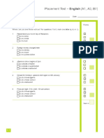 Placement Test English A1 - B1 PDF