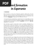 Word Formation in Esperanto