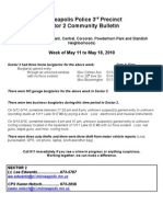 Minneapolis Police 3 Precinct Sector 2 Community Bulletin: Week of May 11 To May 18, 2010