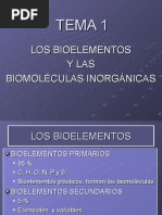 Los Bioelementos y Las Biomoléculas Inorgánicas