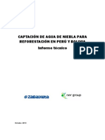 Captación de Agua de Niebla para Reforestación en Perú Y Bolivia Informe Técnico