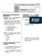 Examen Bimestral 2 - Saco Oliveros - 3er Año - Belisario - Julio 2016