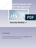 Investment Analysis and Portfolio Management: Security Markets - 1