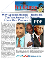 Why Appoint Mohan? - Radrodro, Can You Answer My Question About Your Previous Job? - PM