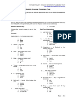 English Grammar Placement Test