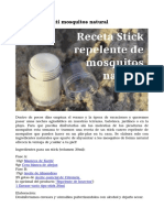 Receta Stick Anti Mosquitos Natural