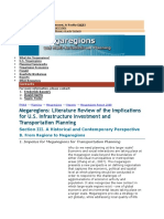 Megaregions: Literature Review of The Implications For U.S. Infrastructure Investment and Transportation Planning