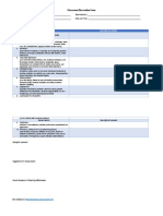 Classroom Observation Form Sampl