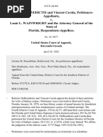 Roberto Debenedictis and Vincent Carola v. Louie L. Wainwright and The Attorney General of The State of Florida, 674 F.2d 841, 11th Cir. (1982)