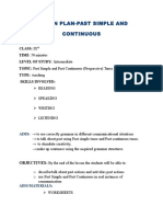 Lesson Plan-Past Simple and Continuous