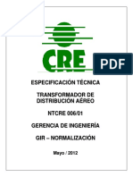 Especificacion Tecnica Xfo de Distribucion CRE