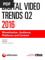 EMarketer Digital Video Trends Q2 2016-Monetization Audience Platforms and Content