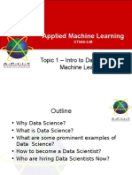 Topic 2 - Intro To Data Science Machine Learning