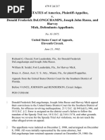 United States v. Donald Frederick Delongchamps, Joseph John Russo, and Harvey Mick, 679 F.2d 217, 11th Cir. (1982)