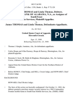 In Re James Thomas and Linda Thomas, Debtors. Southtrust Bank of Alabama, N.A., As Assignee of Southtrust Mobile Services v. James Thomas and Linda Thomas, 883 F.2d 991, 11th Cir. (1989)