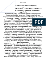 Olin Corporation v. Certain Underwriters at Lloyd's London and London Market Insurance Companies, Commercial Union Insurance Company, as Successor to Employers Liability Assurance Corporation, Ltd., and Employers Commercial Union Insurance Company of America, Continental Casualty Company, Employers Insurance Company of Wausau, C.E. Health Compensation & Liability Insurance Co., as Successor to Falcon Insurance Company, Federal Insurance Co, Fireman's Fund Insurance Company, Great American Insurance Company, Lexington Insurance Company, London & Edinburgh Insurance Company, Ltd., Capital Markets Assurance Corp., as Successor to National American Insurance Company of New York, Successor to Stuyvesant Insurance Company, North River Insurance Company, Insurance Company of North America, Hanover Insurance Company, as Successor to Massachusetts Bonding and Insurance Company, American Home Assurance Company, American Re-Insurance Company, Aiu Insurance Company, Continental Corporation, Harbor