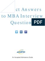 Perfect Mba Interview Answers