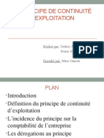 Principe de Continuité D - Exploitation