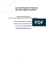 The Theory and Practice of Secrecy in Okonko and Ogboni Revised