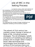 The Role of IMC in The Marketing Process