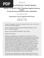 Willie Turner Kurzweg v. Hotel St. Regis Corp., Donovan, Leisure, Newton & Irvine and Marvin Lieber, 309 F.2d 746, 2d Cir. (1962)